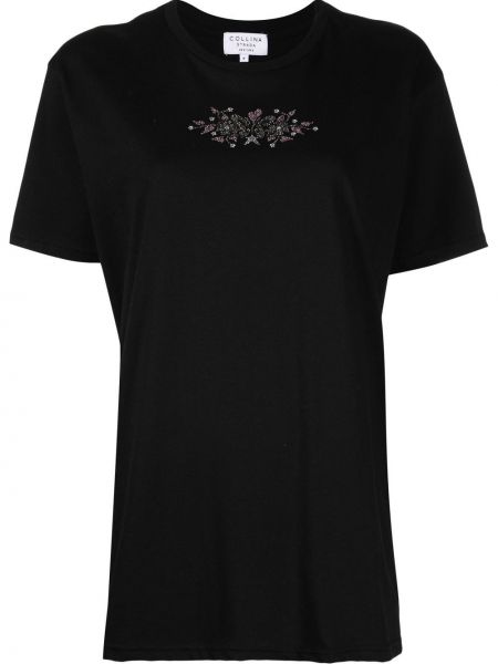 T-shirt con cristalli Collina Strada nero