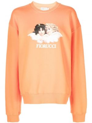 Trykt bomull sweatshirt Fiorucci oransje