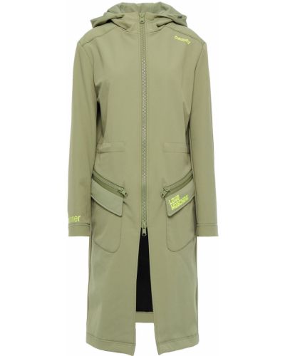 Пальто с капюшоном армейское Love Moschino, зеленый