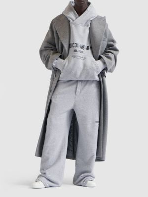 Hoodie di cotone in jersey oversize Dolce & Gabbana grigio