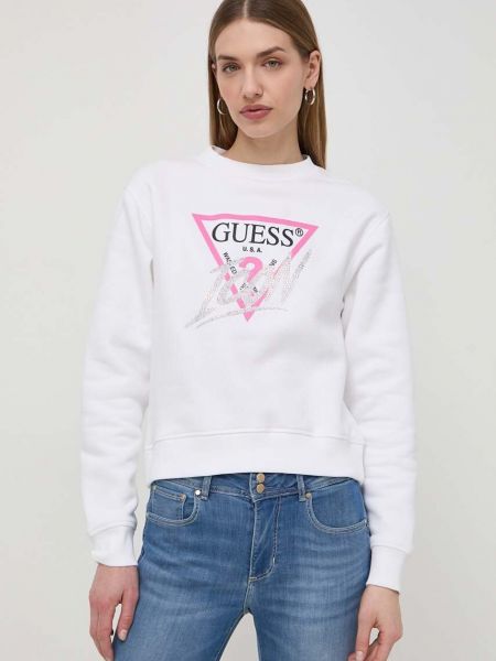 Білий светр з аплікацією Guess