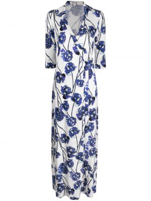 Svilena obleka s cvetličnim vzorcem s potiskom Dvf Diane Von Furstenberg