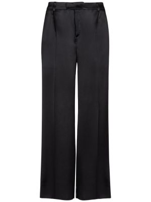 Pantalones de raso Saint Laurent negro