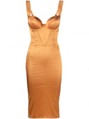 Копринена мини рокля Noire Swimwear оранжево