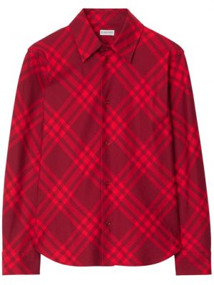 Chemise en coton à carreaux Burberry rouge