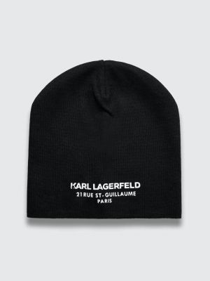 Gyapjú sapka Karl Lagerfeld fekete