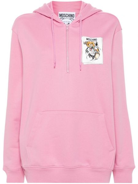 Painettu huppari Moschino pinkki