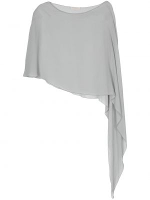 Асиметрична копринена блуза Antonelli сиво