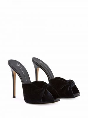 Sametové sandály Giuseppe Zanotti černé