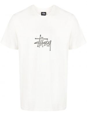 Trykt t-skjorte Stüssy hvit