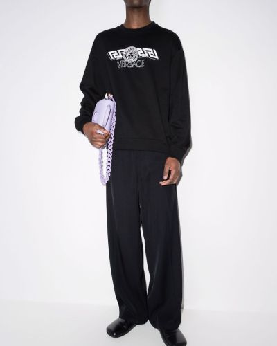 Sweatshirt aus baumwoll mit print Versace schwarz