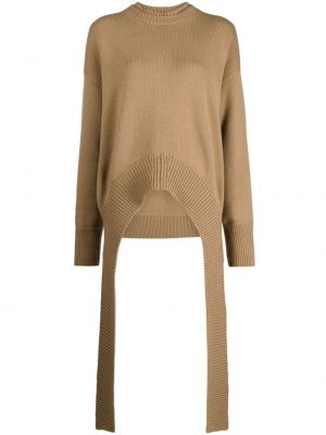 Асиметричен плетен пуловер Mrz кафяво