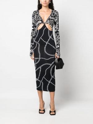 Sukienka midi z nadrukiem Versace Jeans Couture