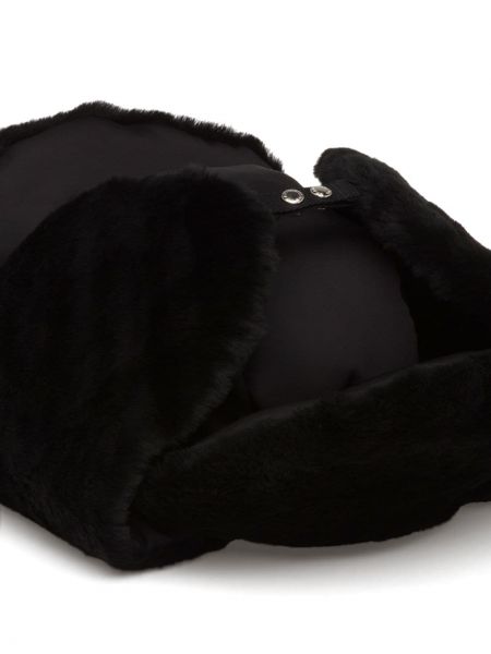 Sombrero de lana de nailon Prada negro