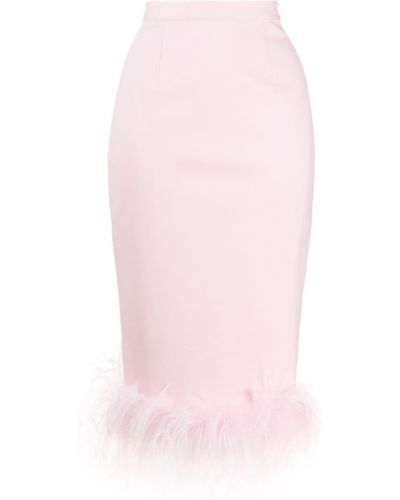 Falda midi con plumas de plumas Styland rosa