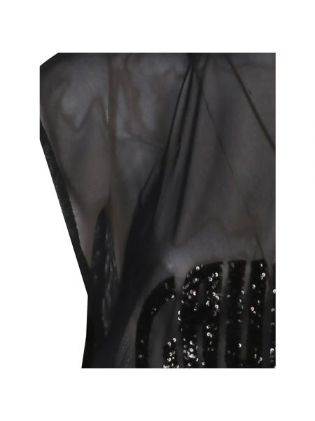 Vestido con lentejuelas de malla Jean Paul Gaultier negro