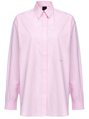 Bavlnená košeľa s výšivkou Pinko ružová