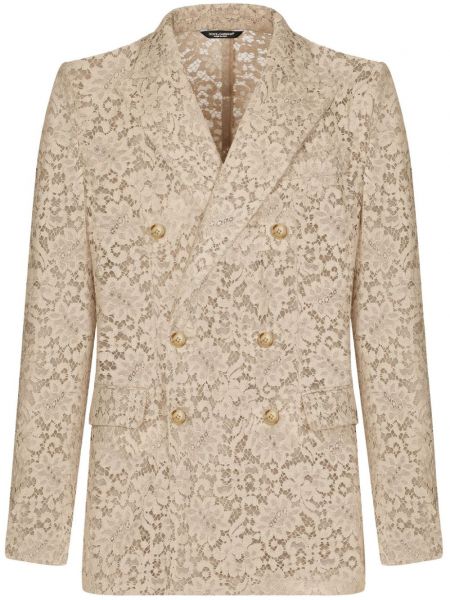 Spitzen langer blazer Dolce & Gabbana beige
