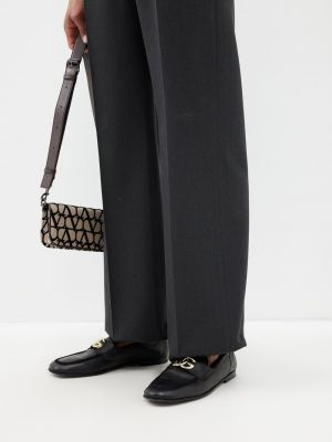 Кожаные лоферы с пряжкой Dolce & Gabbana черные