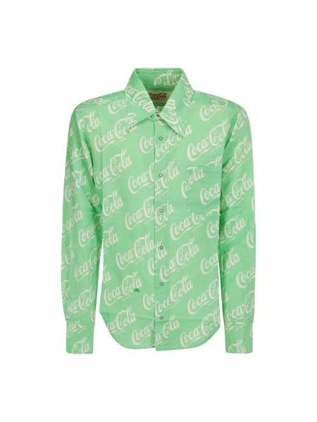 Hemd mit geknöpfter Erl grün