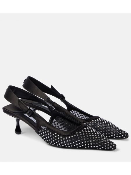 Mesh sateng pumps Jimmy Choo svart