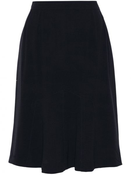 Vlnená sukňa Chanel Pre-owned modrá