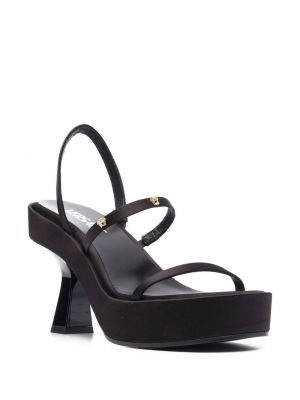 Papuci tip mules din piele cu platformă Versace negru