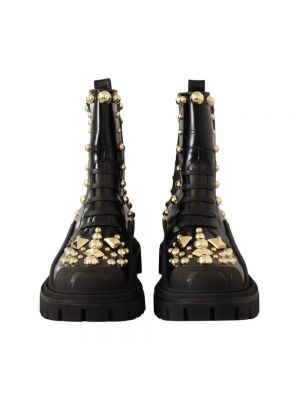 Botas de agua con bordado de cuero con tachuelas Dolce & Gabbana