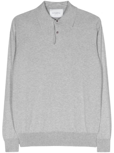 Polo en tricot à motif mélangé Ballantyne gris