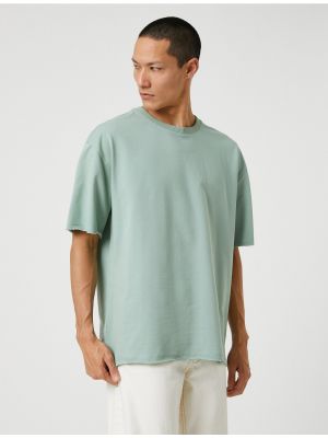 Oversized rövid ujjú alap póló Koton khaki