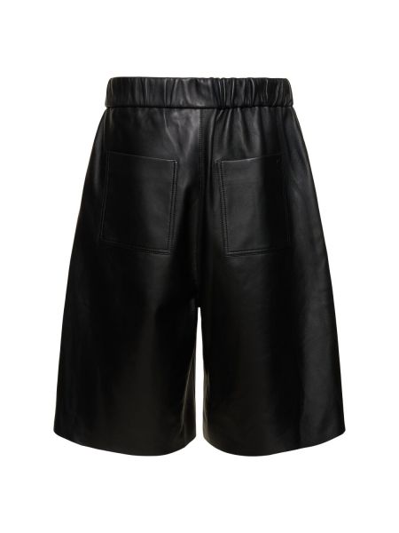 Pantalones cortos de cuero Ami Paris negro