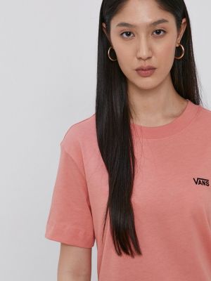 Bavlněné tričko Vans růžové