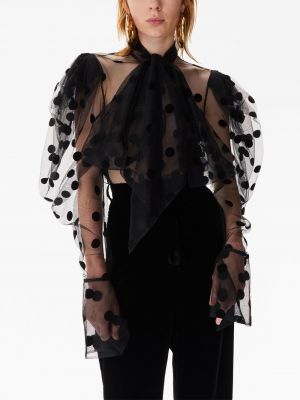Tylová puntíkatá košile Nina Ricci černá