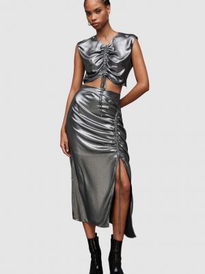 Midi sukně Allsaints šedé