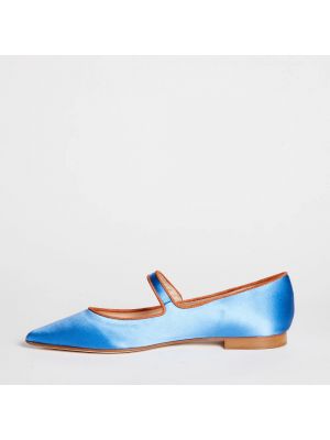 Loafers de raso de cuero Prosperine azul