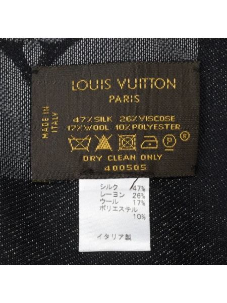 Bufanda de seda retro Louis Vuitton Vintage negro