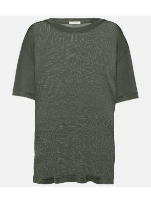 Hedvábné tričko jersey Lemaire šedé