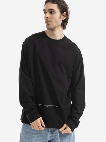 Μακρυμάνικη βαμβακερή μπλούζα Tom Wood μαύρο