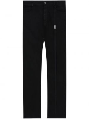 Bavlněné rovné kalhoty z lyocellu Ann Demeulemeester černé