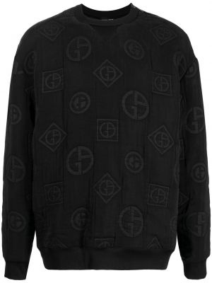 Rund hals brodert sweatshirt Giorgio Armani svart