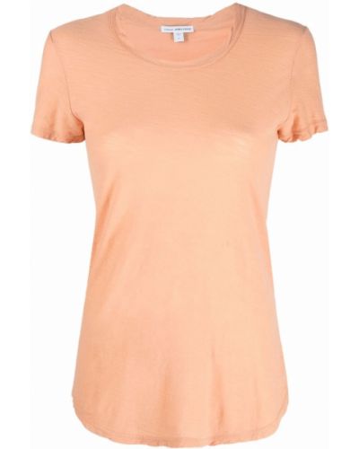 Тениска с кръгло деколте James Perse оранжево