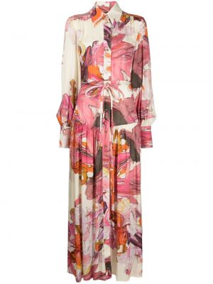 Srajčna obleka s cvetličnim vzorcem s potiskom Manning Cartell bela