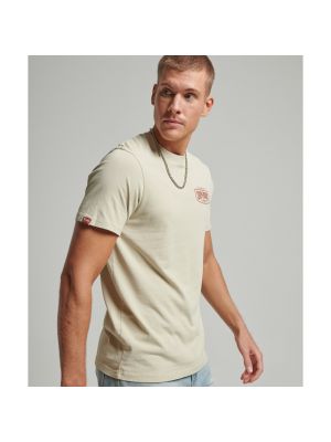 Camiseta manga corta de cuello redondo Superdry beige