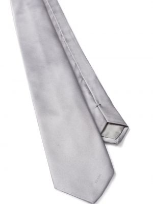 Hedvábná saténová kravata Prada šedá