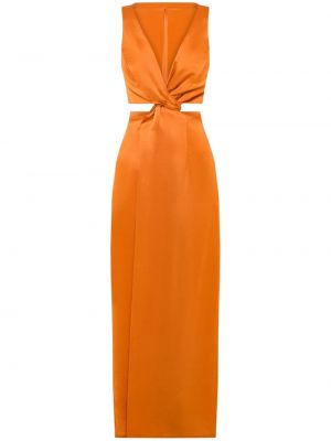 Сатенена коктейлна рокля Anna Quan оранжево