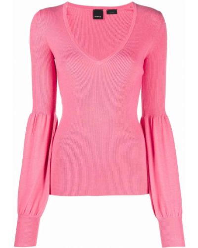 Jersey con escote v de tela jersey Pinko rosa