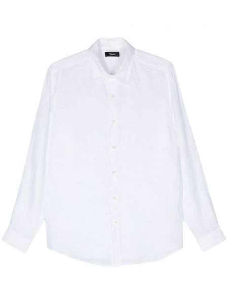 Ленена риза Theory бяло