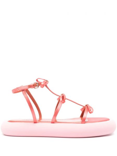 Sandale cu funde cu platformă Giambattista Valli roz