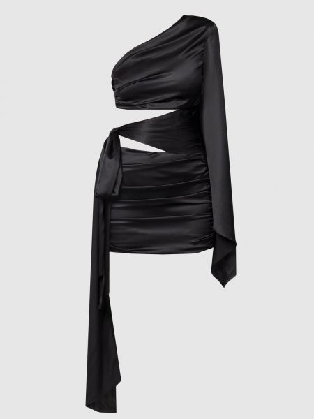 Асимметричное шелковое платье мини Matériel черное