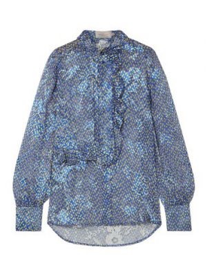 Camicia di seta in viscosa Preen By Thornton Bregazzi blu